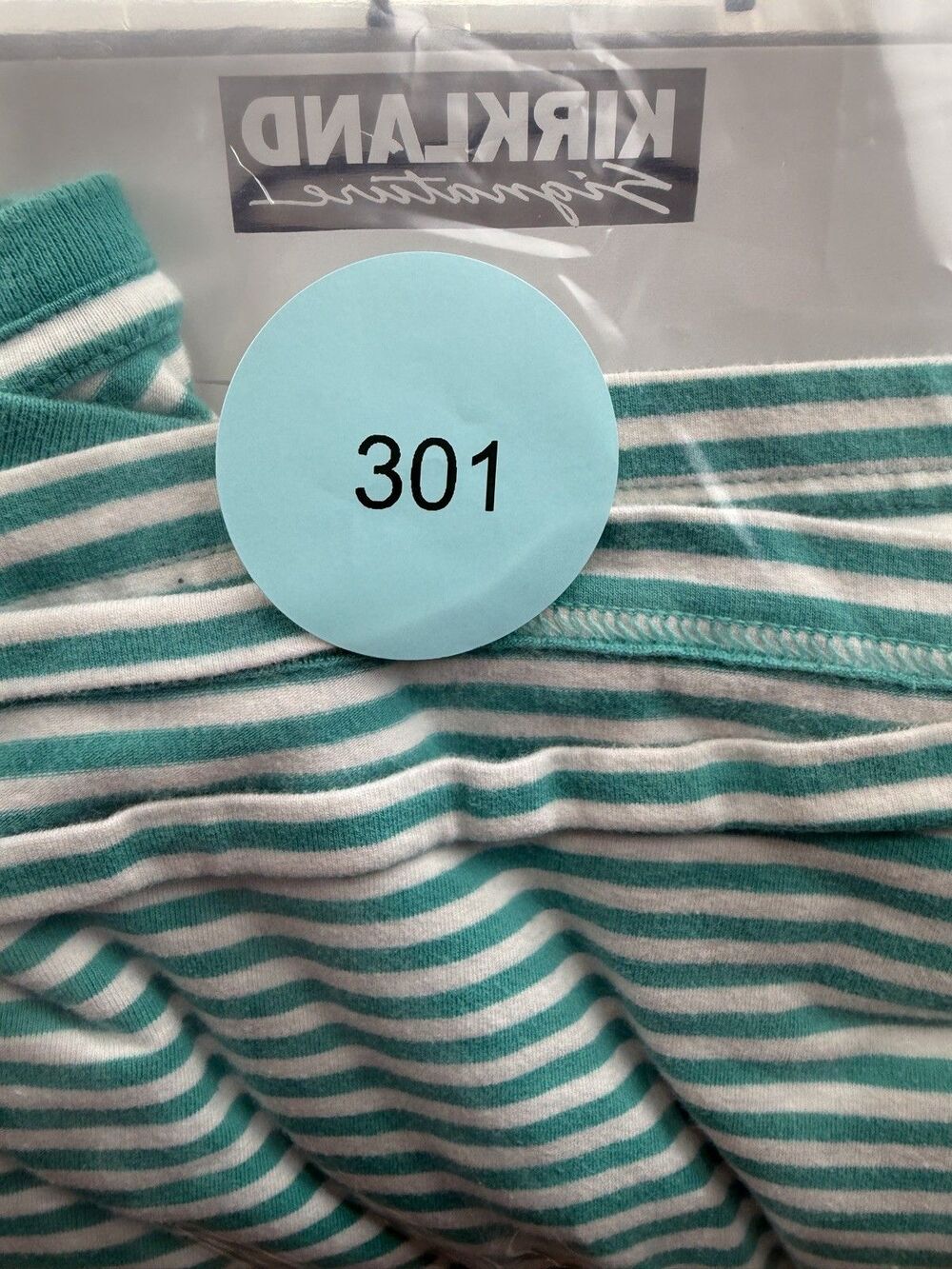 Express Mens Shirt Large Teal/White Striped V-Neck - stretchy fee - Picture 3 of 7